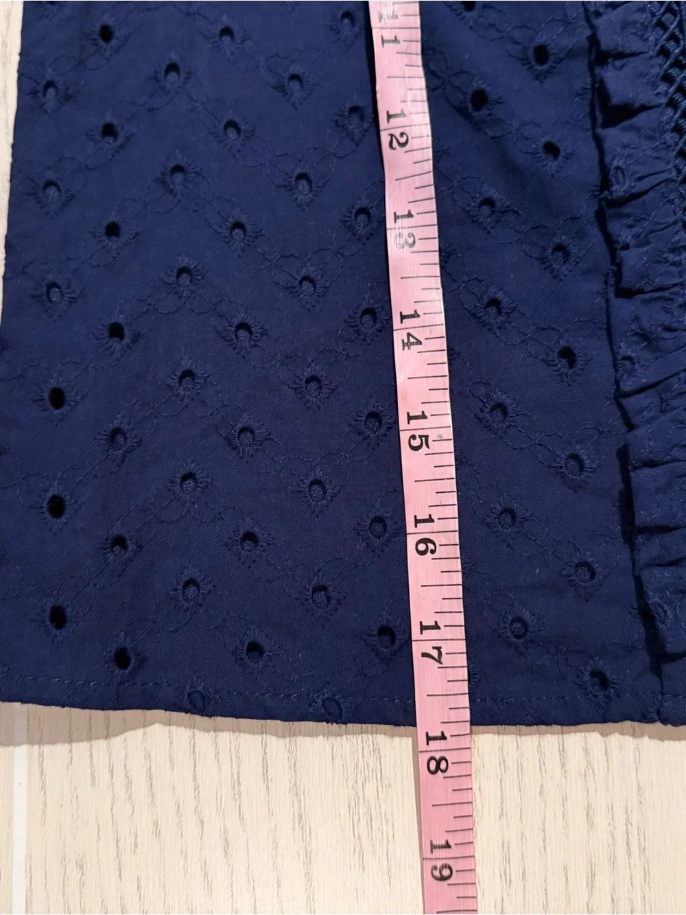 Aqua Girls Navy Eyelet Ruffle Top & Shorts Set L 10/12‎ NWT